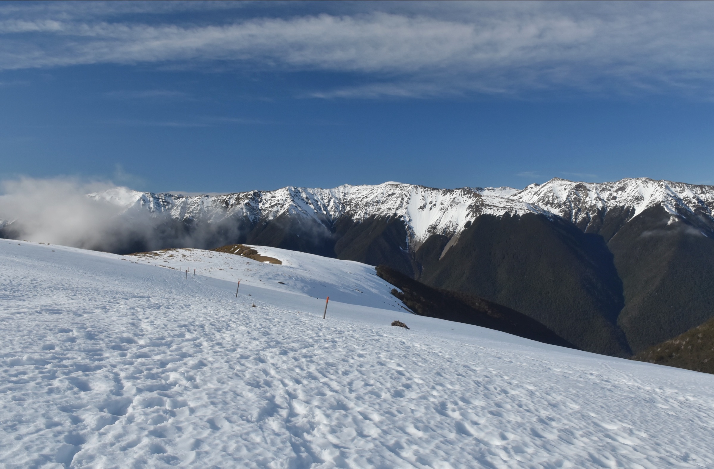 Snow-capped mountain view